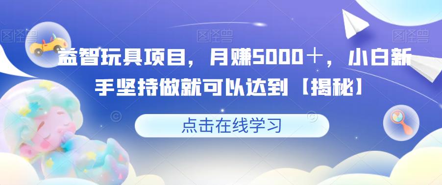 益智玩具项目,月赚5000+,小白新手坚持做就可以达到【揭秘】