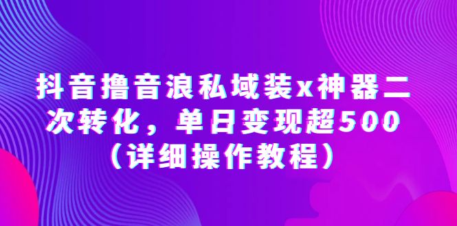 (6186期)抖音撸音浪私域装x神器二次转化,单日变现超500(详细操作教程)