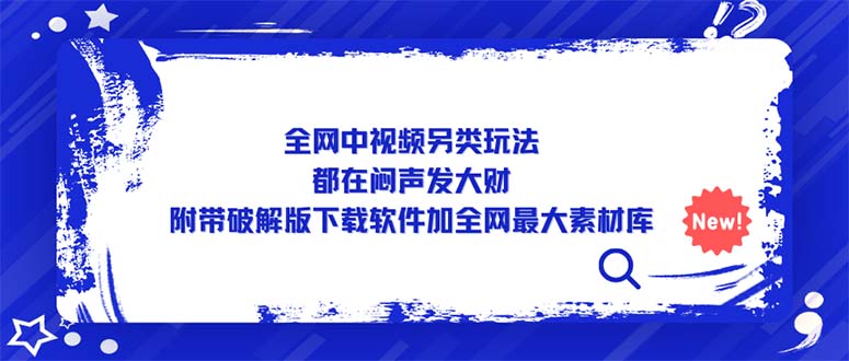 (5242期)全网中视频另类玩法,都在闷声发大财,附带破解版下载软件加全网最大素材库