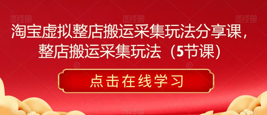 淘宝虚拟整店搬运采集玩法分享课,整店搬运采集玩法(5节课)