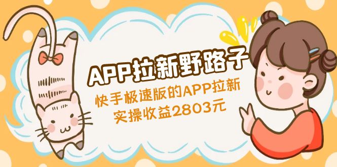 (4946期)APP拉新野路子:快手极速版的APP拉新赚,实操收益2803元