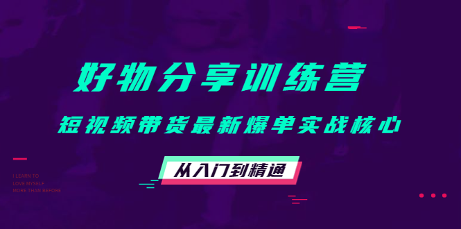 好物分享训练营:短视频带货最新爆单实战核心,从入门到精通