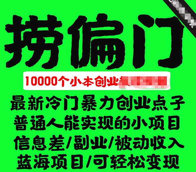 (5750期)千款捞偏门小本创业小项目,总有一款适合你【无水印】