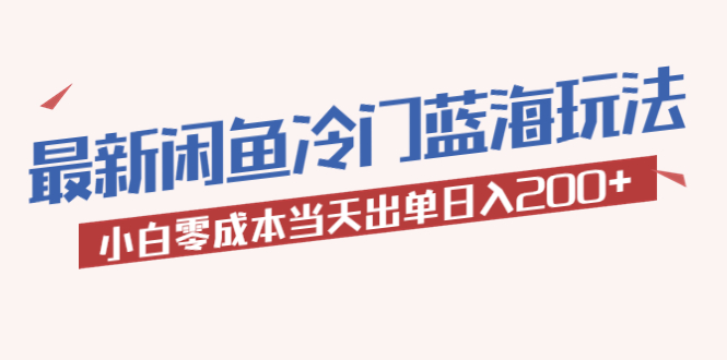 (5903期)2023最新闲鱼冷门蓝海玩法,小白零成本当天出单日入200+