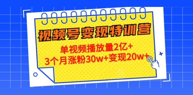 21天视频号变现特训营:单视频播放量2亿+3个月涨粉30w+变现20w+(第14期)
