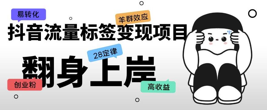 抖音流量标签变现项目,抖音创业粉轻松转化,单价高收益简单